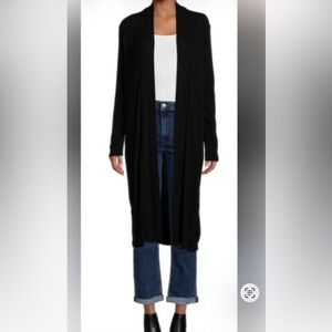 100% Merino wool Banana Republic  Black  open Long Knit Cardigan